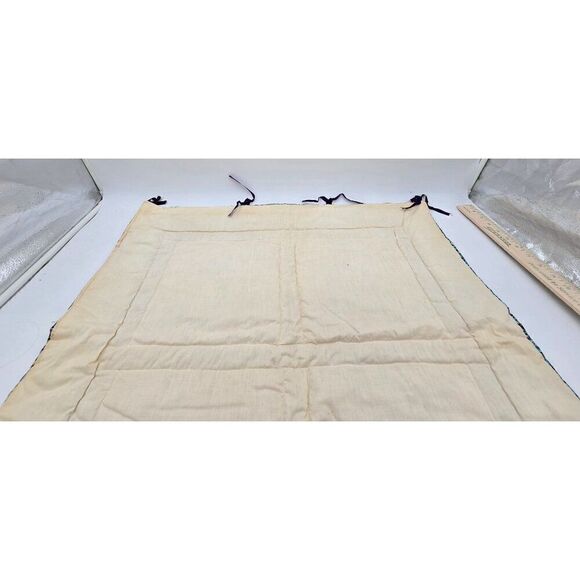 VTG Handmade Quilted Wall Hanging W Colorful Floral Applique Pansies 31" X 31" - Picture 4 of 5